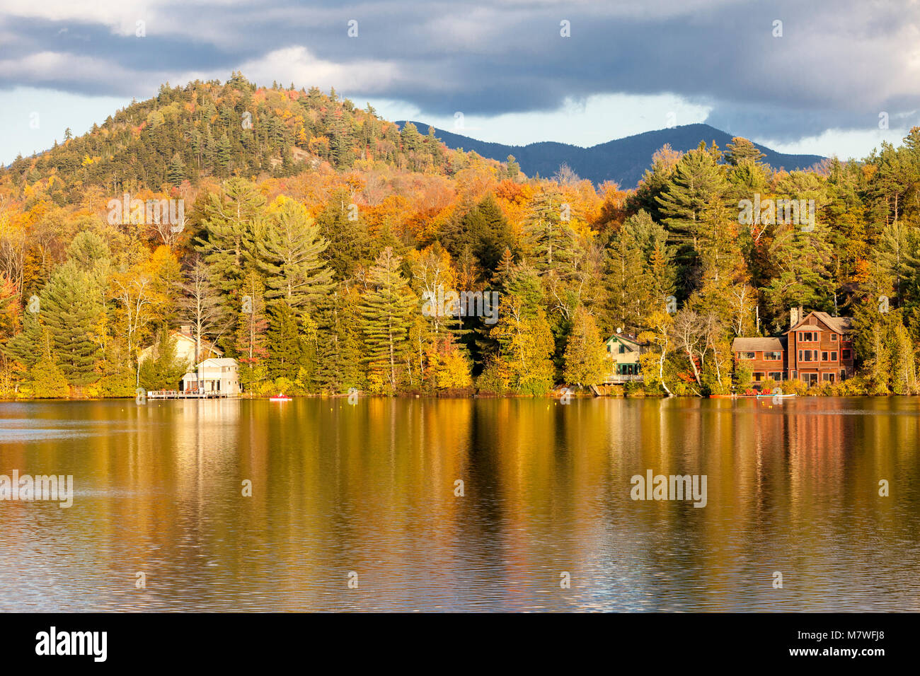 Lake Placid, New York. Mirror Lake. Banque D'Images