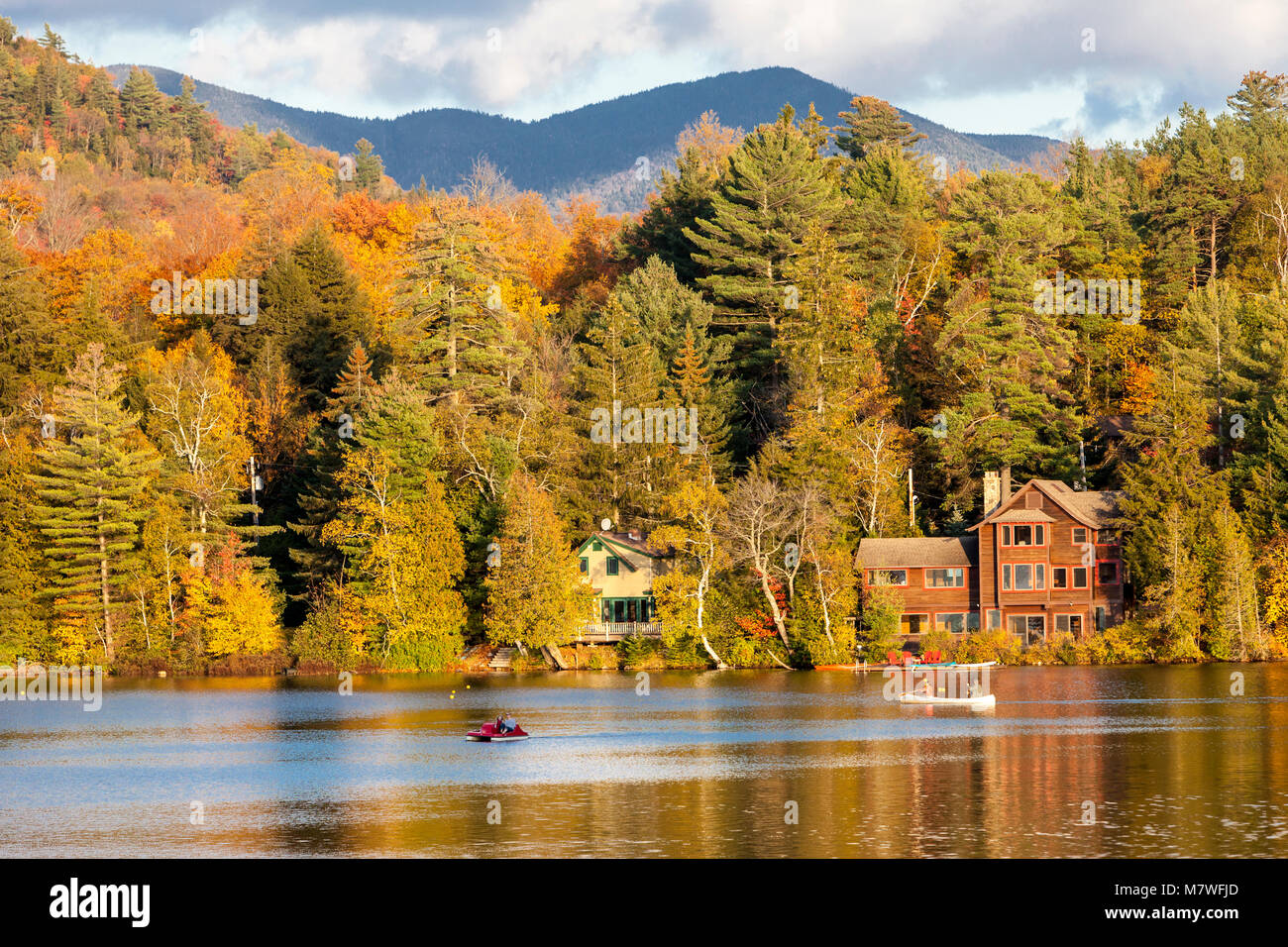 Lake Placid, New York. Mirror Lake. Banque D'Images