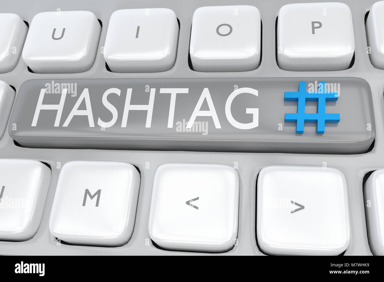 3D illustration de script HASHTAG allong Hashtag avec icône sur un clavier  d'ordinateur Photo Stock - Alamy
