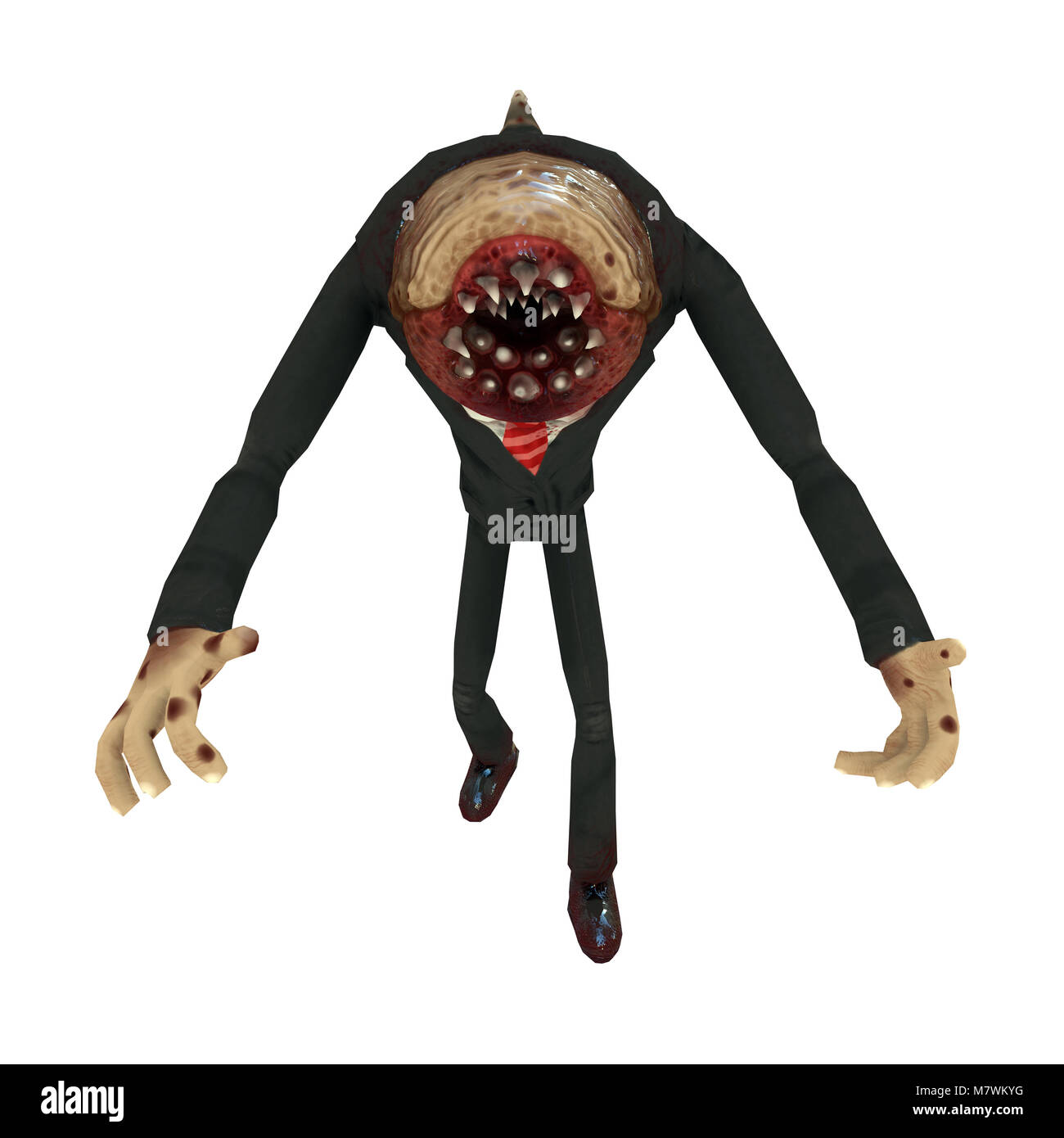 Parasite professionnel 3D saisissant victime. Banque D'Images