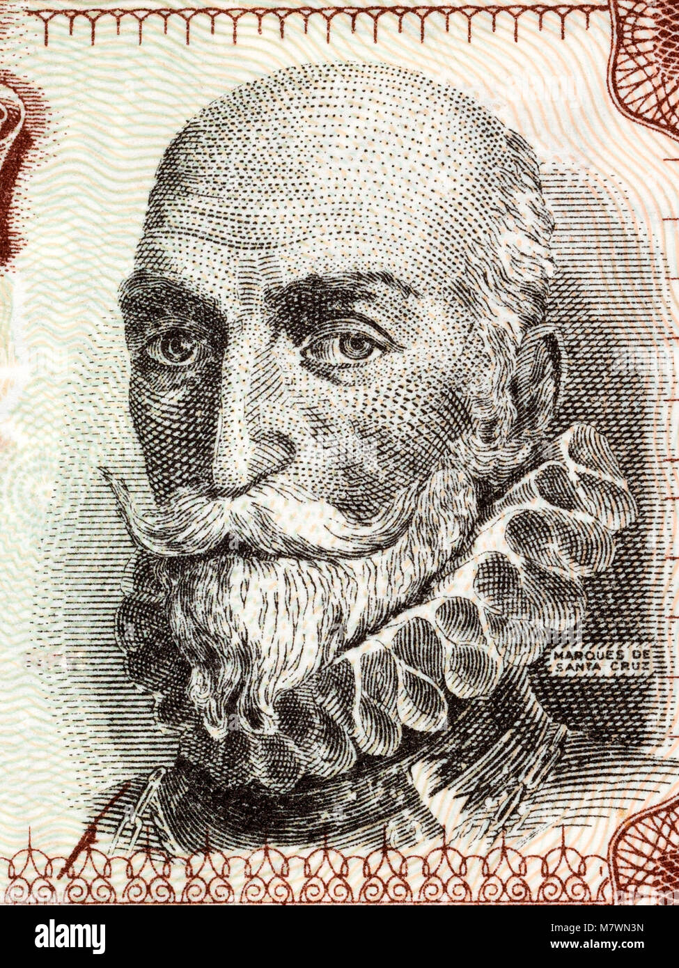 Alvaro de Bazan, 1er marquis de Santa Cruz portrait de l'espagnol de l'argent Banque D'Images
