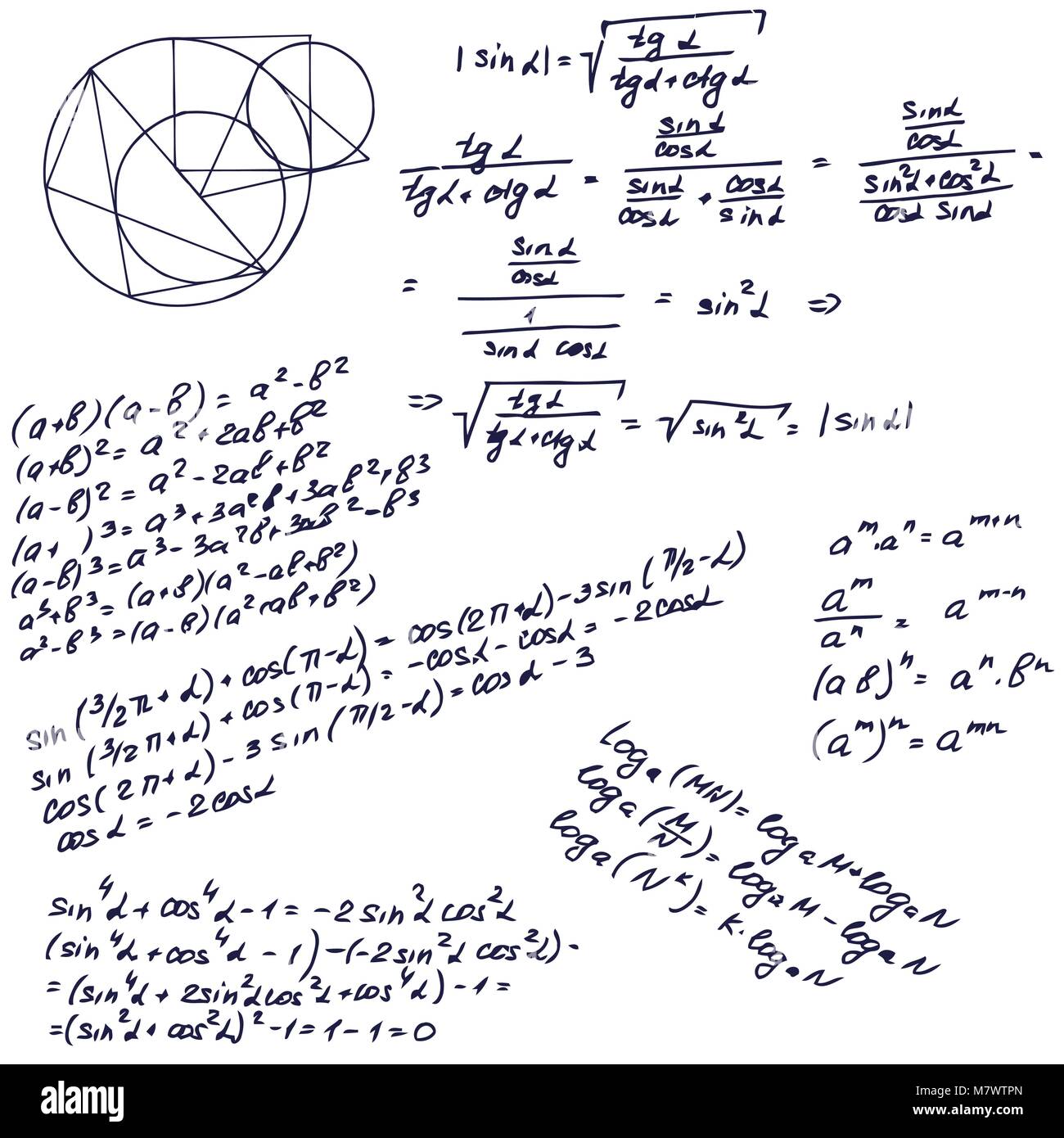 Formule Math Fond Transparent L'éducation de fond transparent. Formule mathématique sur tableau blanc ...