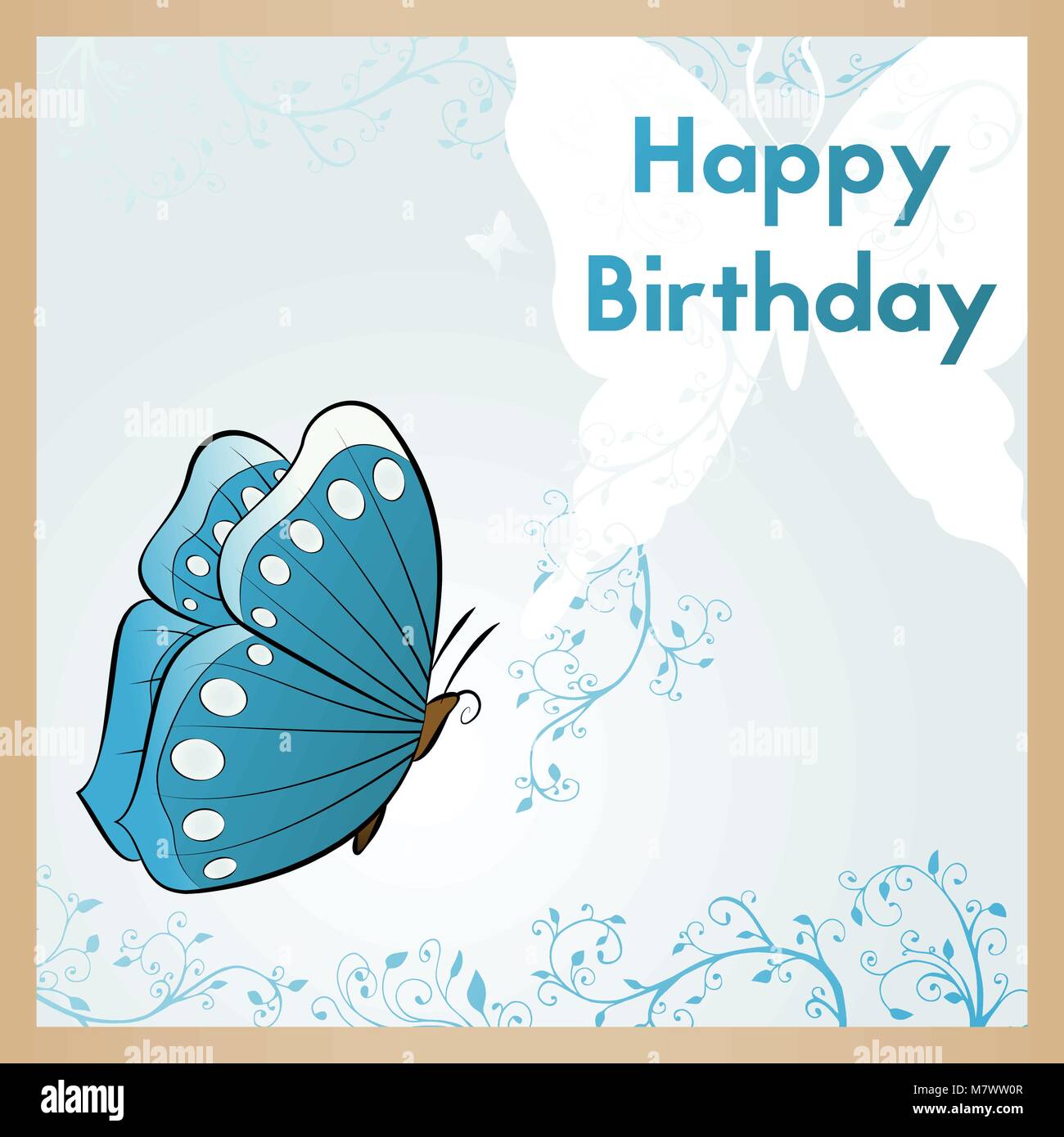 Joyeux Anniversaire Carte De Vœux La Carte Postale Est Orne D Un Papillon Bleu Et Blanc Avec Vrilles Vegetales Modele De Conception De Mauvais Vecteur Felicitations Image Vectorielle Stock Alamy Joyeux Anniversaire Carte De Vœux La Carte Postale Est Orne D Un Papillon Bleu Et Blanc Avec Vrilles Vegetales Modele De Conception De Mauvais Vecteur Felicitations Image Vectorielle Stock Alamy