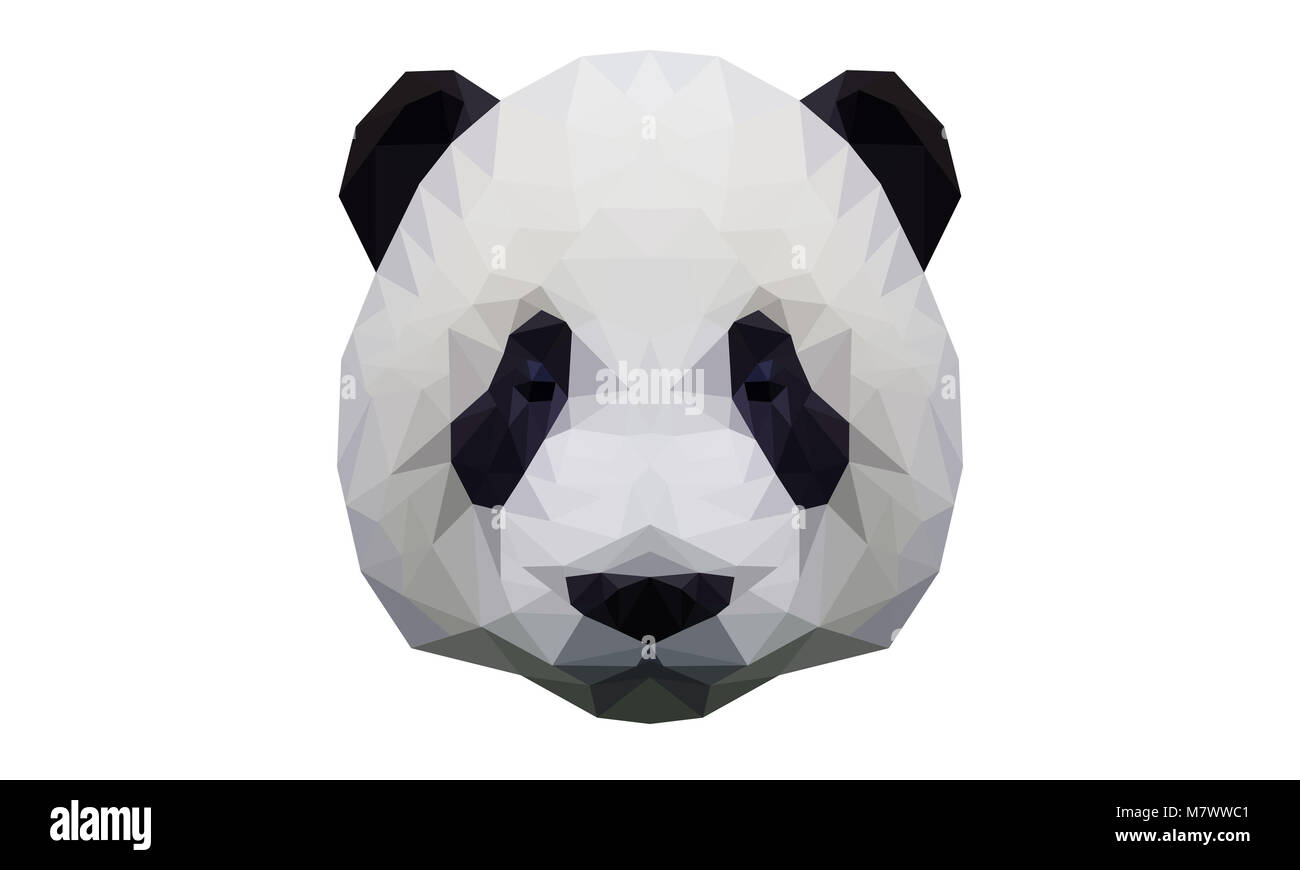 Low Poly Panda Triangle JPG 4000 x 2400 Banque D'Images