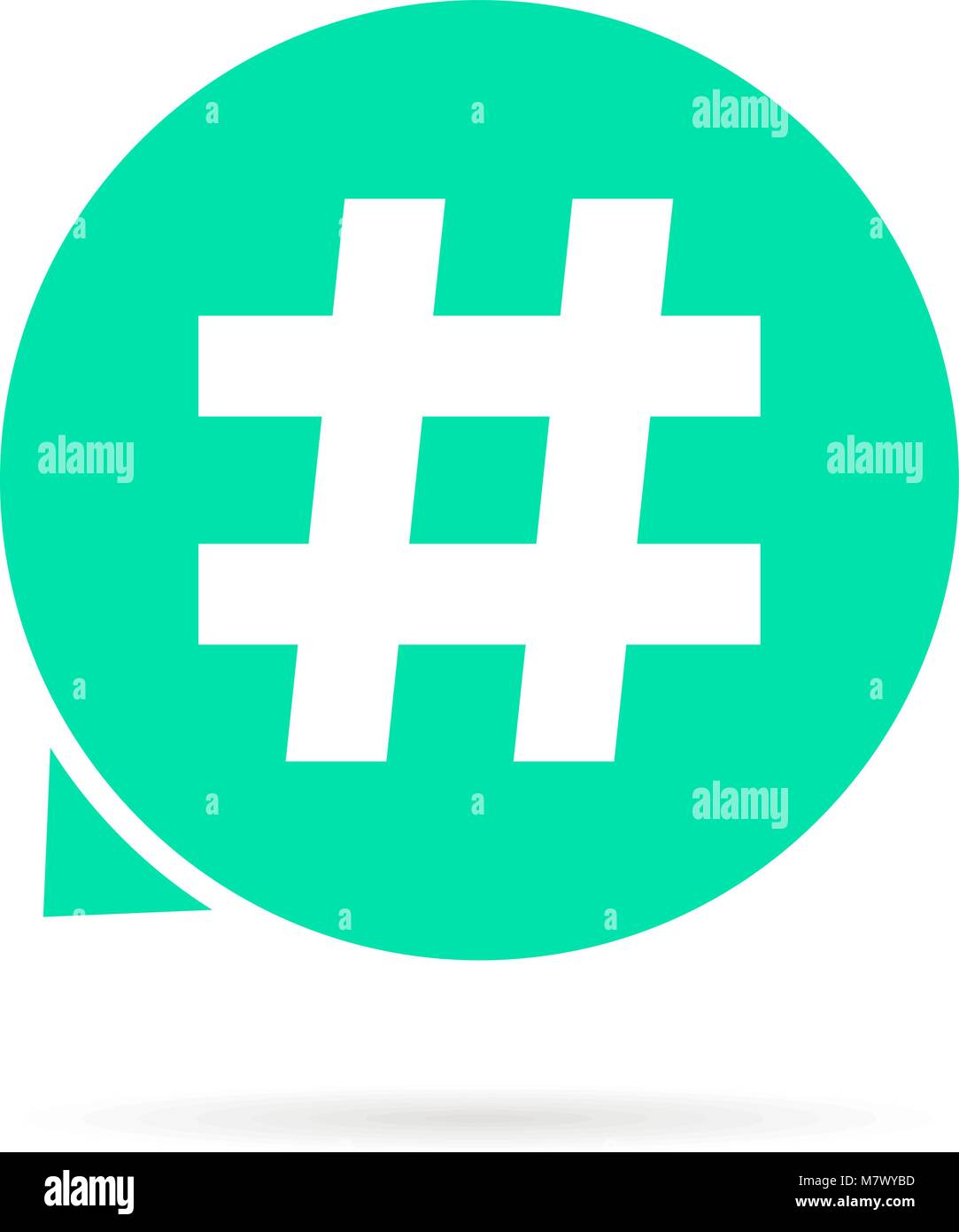 Hashtag vert logo avec ombre Illustration de Vecteur