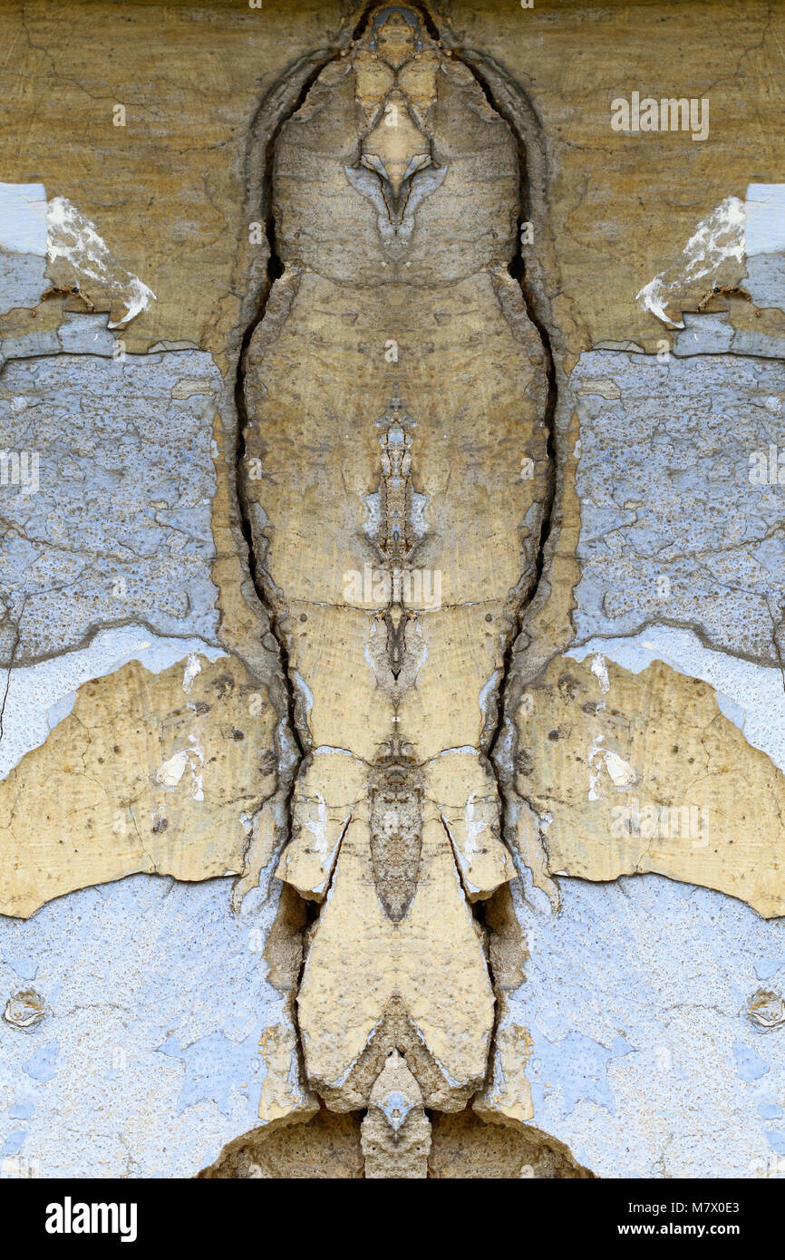 Vieux plâtre avec de la peinture craquelée - grunge texture - modifié numériquement Banque D'Images