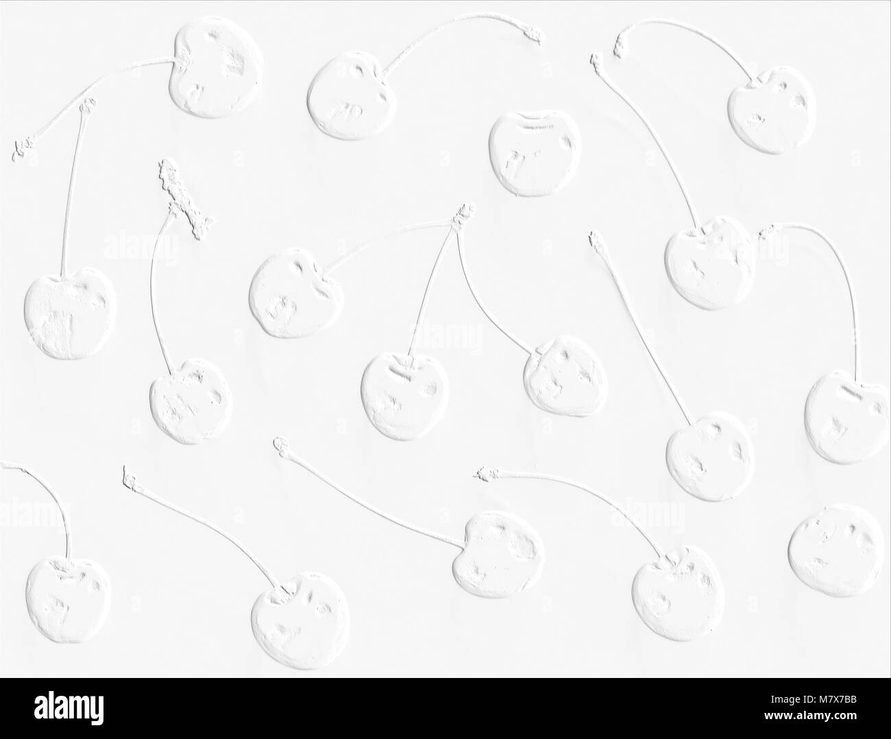 Papier peint blanc, cerises, l'été, l'arrière-plan Banque D'Images