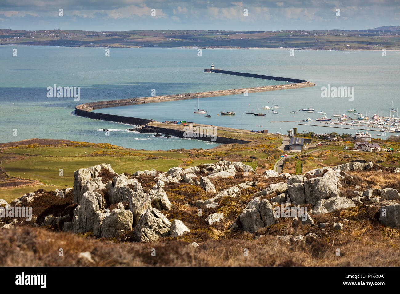 Brise-lames Holyhead sur l'île d'Anglesey Banque D'Images