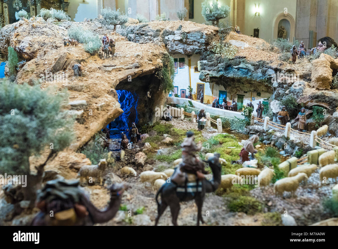 Portal de Belén de Cantalejo (Segovia-España) Banque D'Images