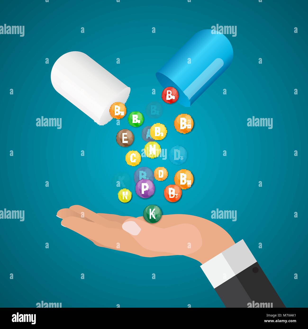 Complexe d'antioxydants et vitamines. Vector Illustration Illustration de Vecteur