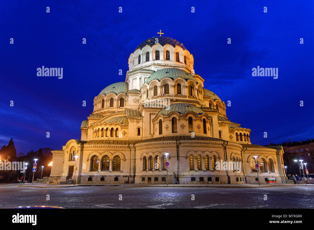 Saint Alexandar Nevski Cathédrale Orthodoxe dans centre-ville de Sofia, Bulgarie. Banque D'Images