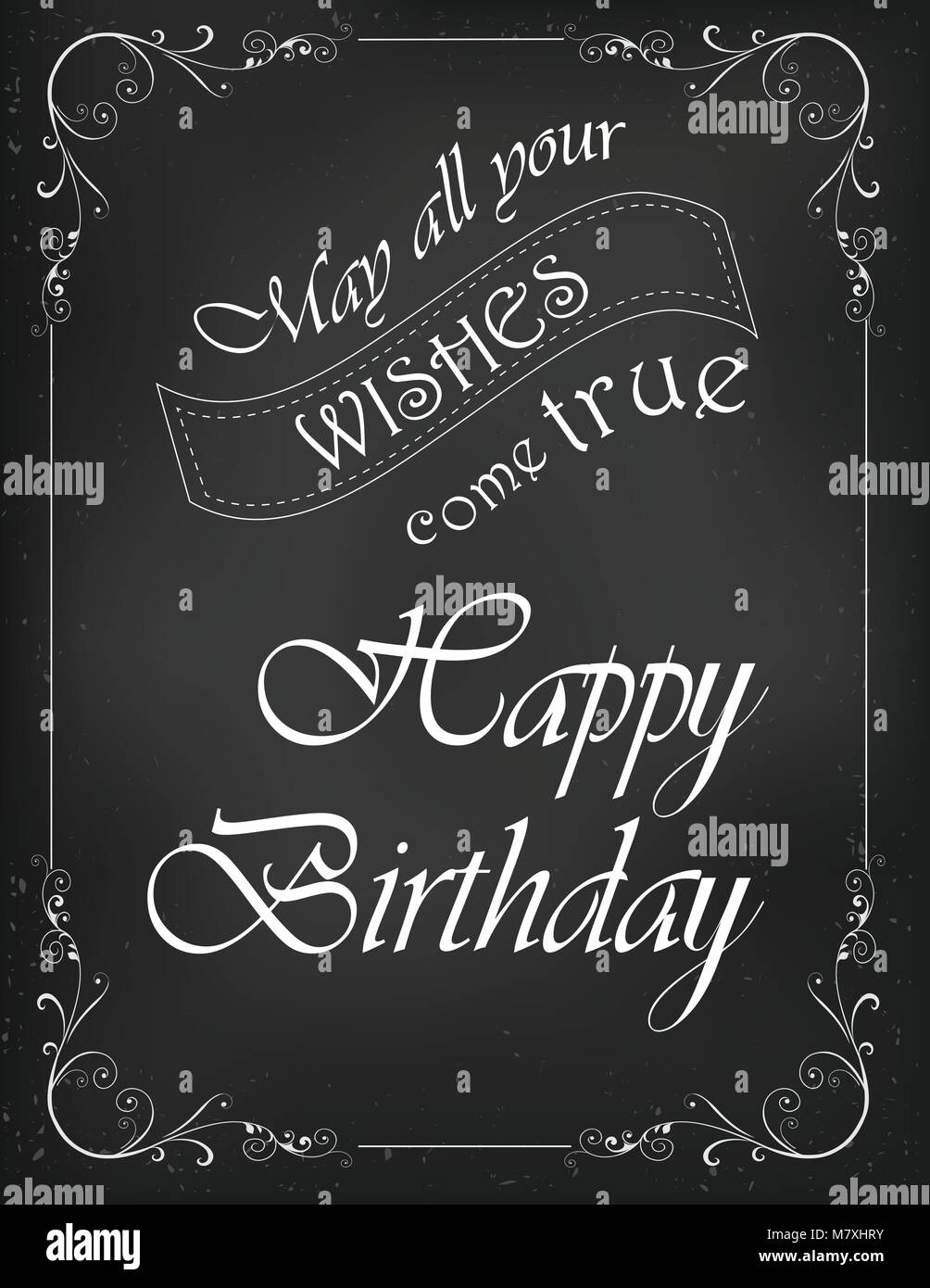 Joyeux Anniversaire Vintage Retro Poster Sur Fond Noir Image Vectorielle Stock Alamy