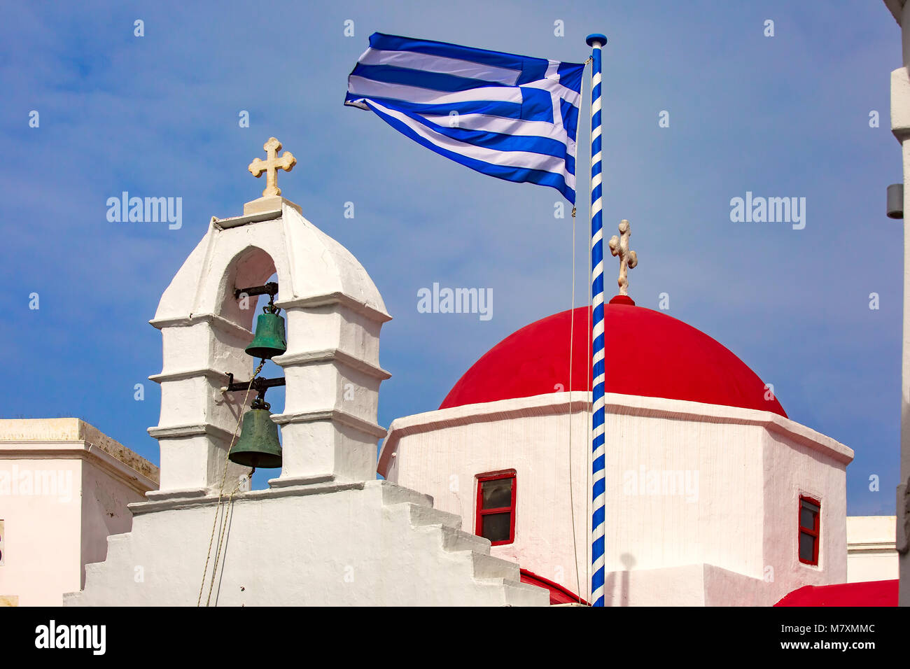 L'église Agia Kyriaki sur l'île de Mykonos, Grèce Banque D'Images