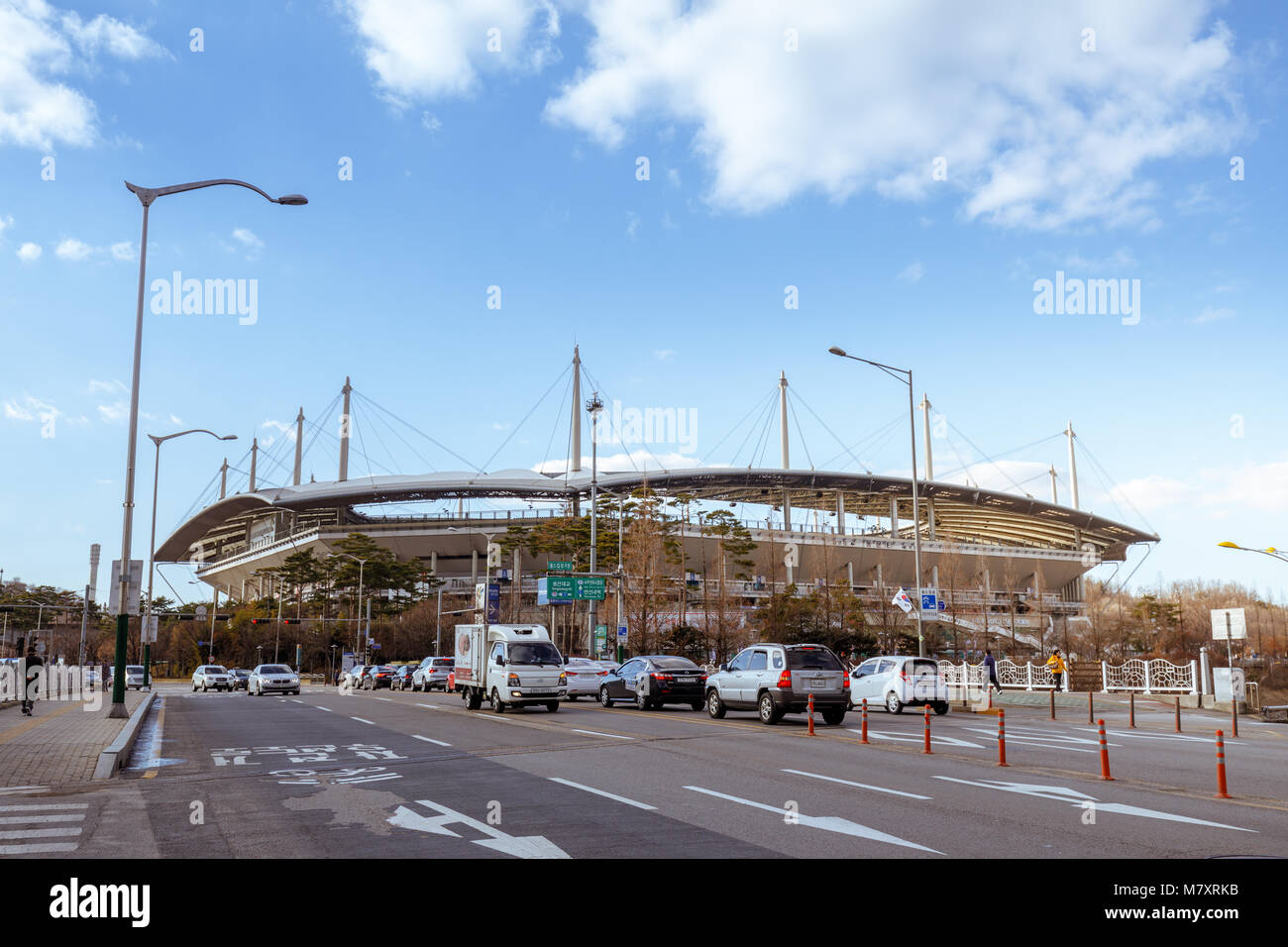 Séoul, Corée du Sud - 4 mars 2018 : Le Stade de Coupe du Monde de Seoul est situé dans Seongsam-dong, Mapo-gu, Seoul, Corée du Sud. Il a été construit pour le 2002 F Banque D'Images