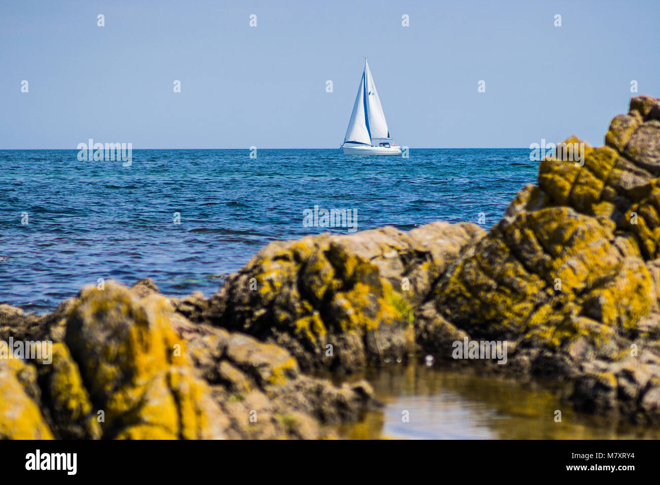 Bornholm est une petite île danoise dans la mer Baltique à l'est de la Suède Banque D'Images