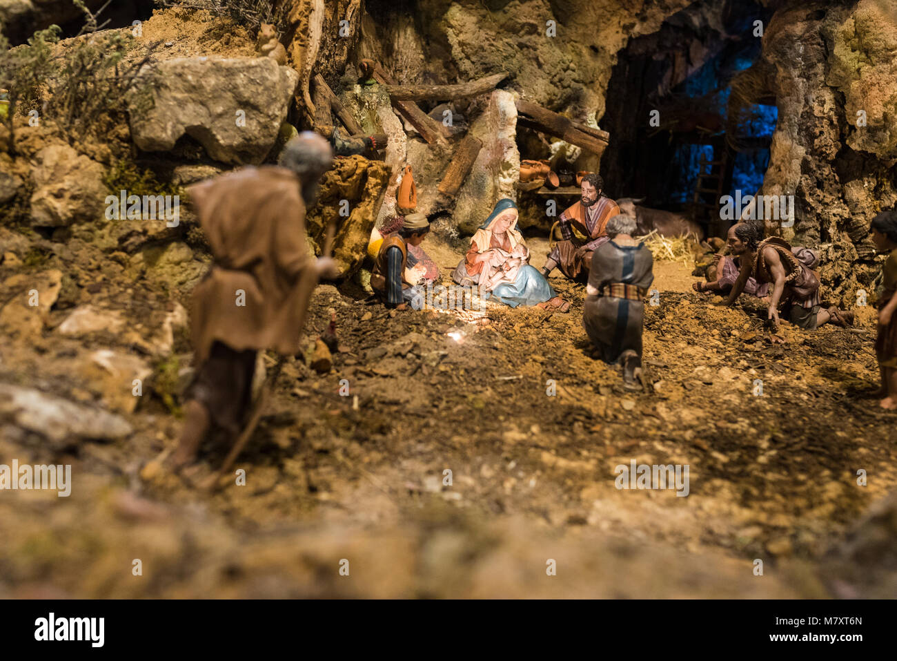 Portal de Belén de Cantalejo (Segovia-España) Banque D'Images