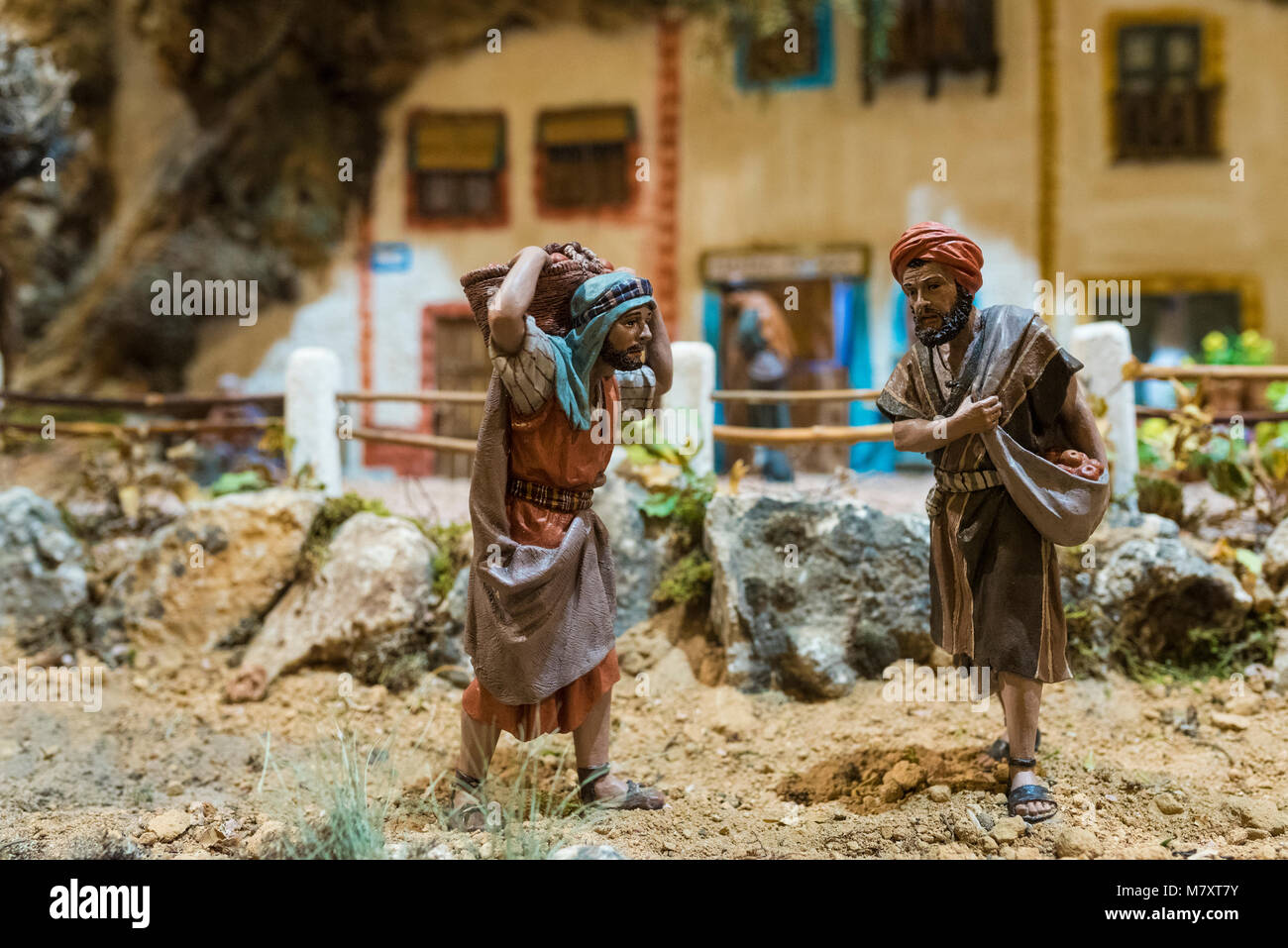 Portal de Belén de Cantalejo (Segovia-España) Banque D'Images