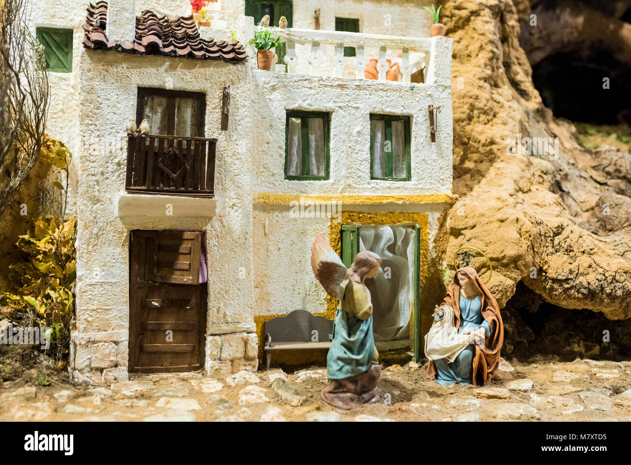 Portal de Belén de Cantalejo (Segovia-España) Banque D'Images