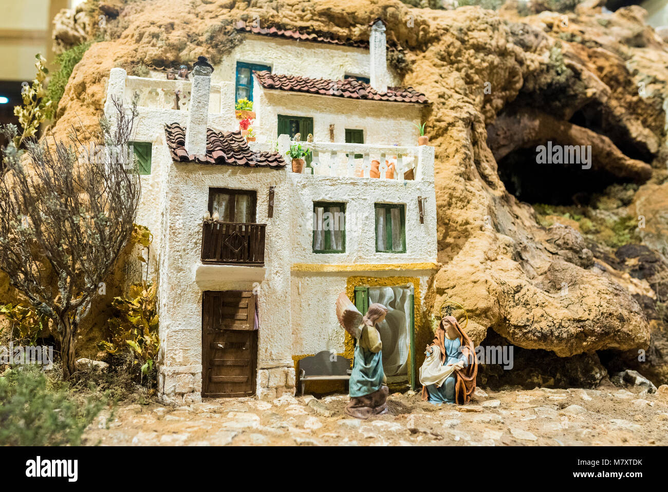 Portal de Belén de Cantalejo (Segovia-España) Banque D'Images