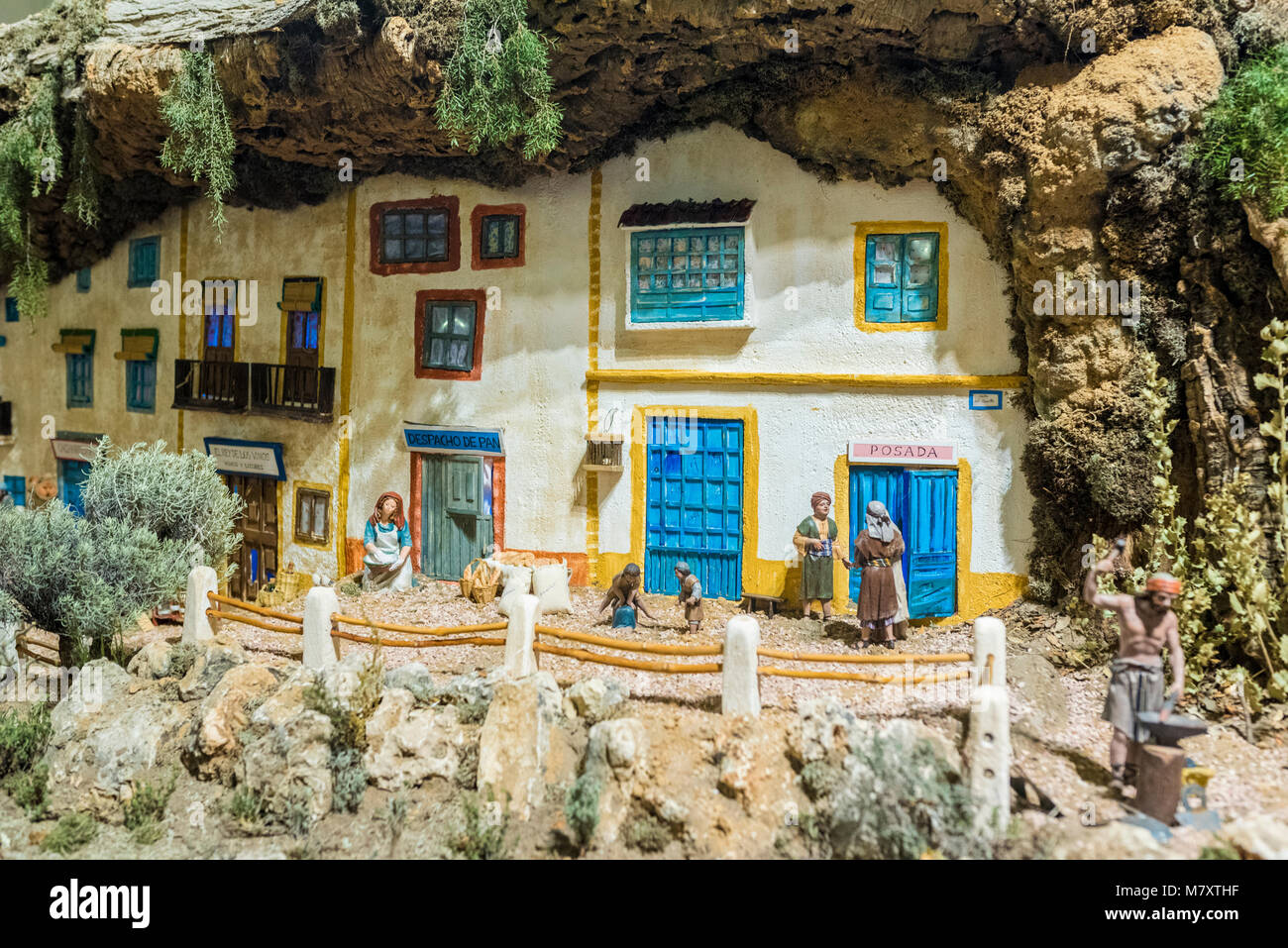 Portal de Belén de Cantalejo (Segovia-España) Banque D'Images