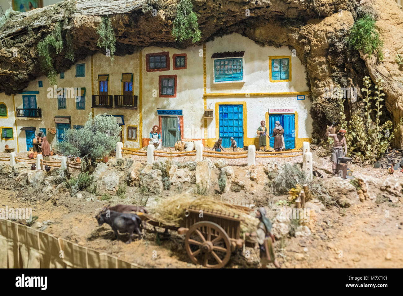 Portal de Belén de Cantalejo (Segovia-España) Banque D'Images