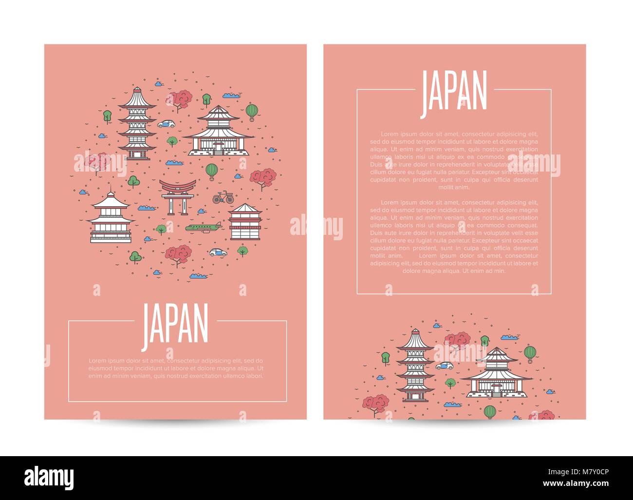 Le Japon pays voyager modèle de publicité Illustration de Vecteur