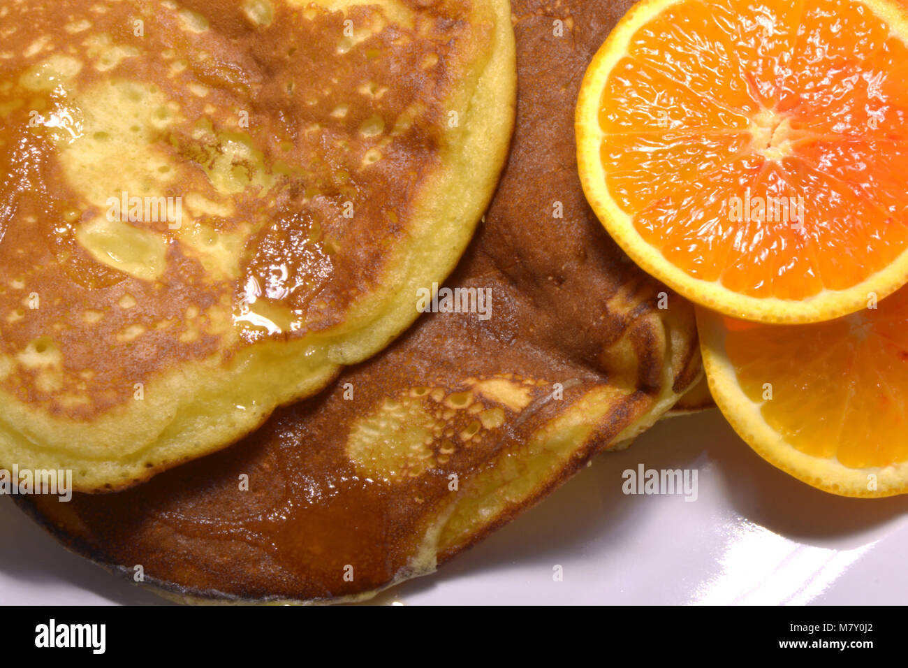 Petit-déjeuner fait maison, de crêpes sucrées des aliments frais scuzette Banque D'Images