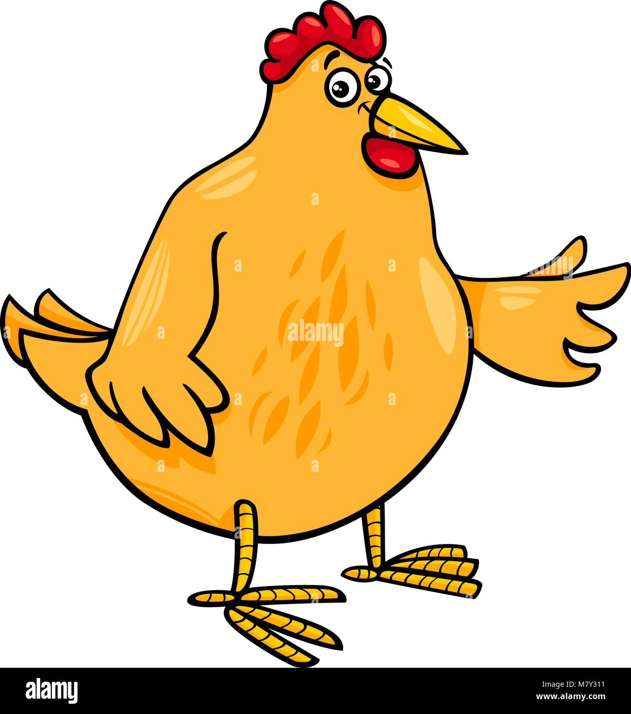 Cartoon Illustration de poule ou de poulet drôle personnage animal Illustration de Vecteur