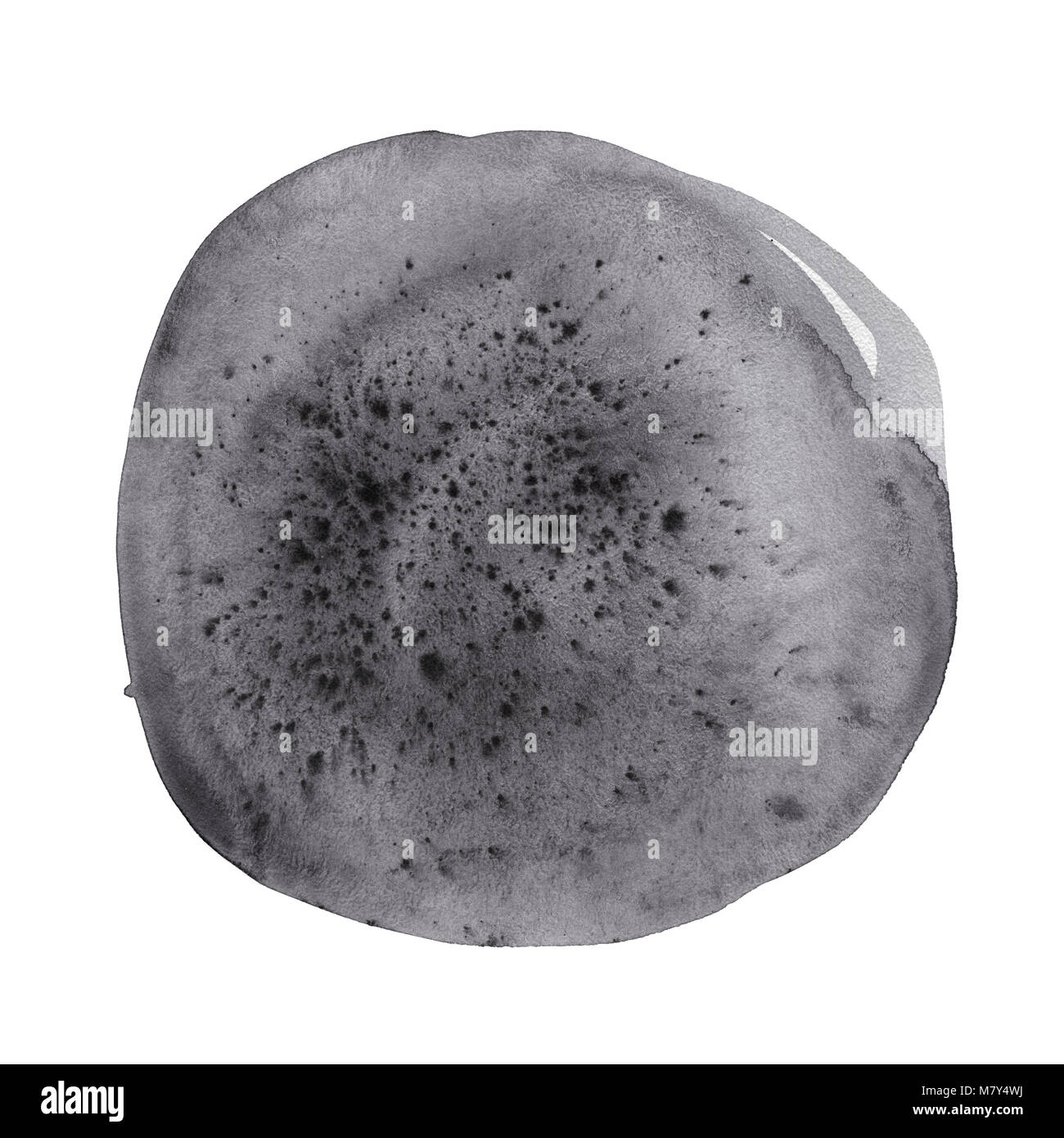 Aquarelle rond tache noire. Banque D'Images