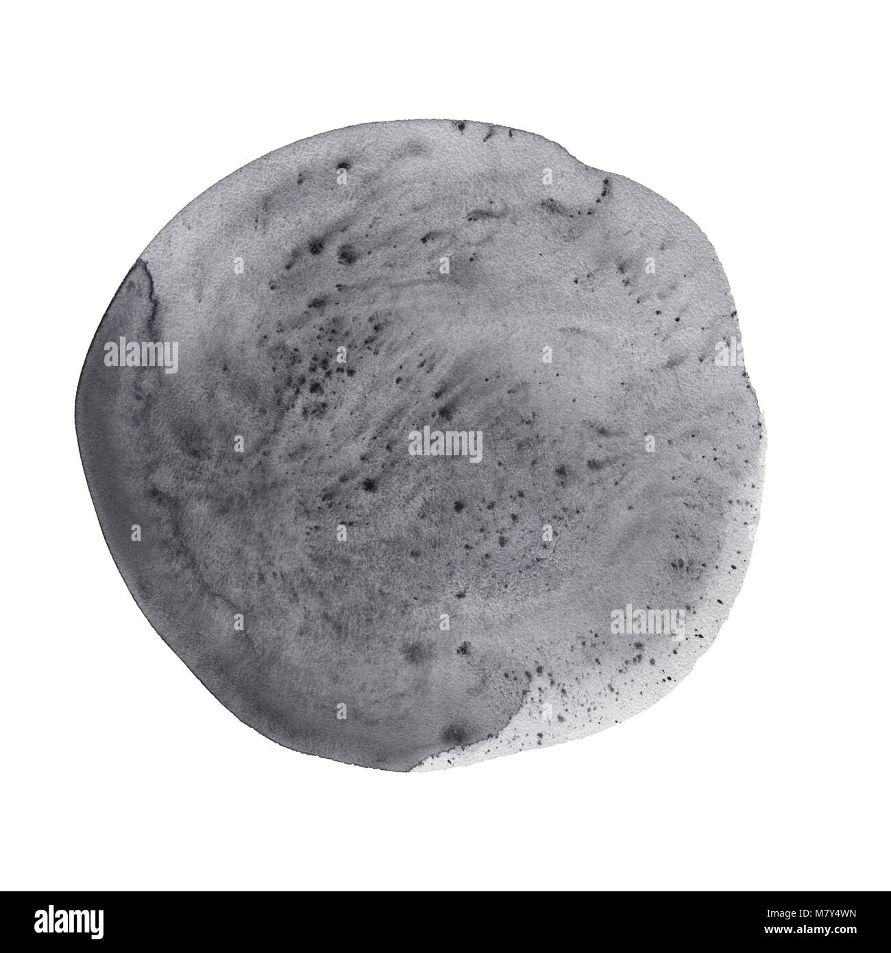 Aquarelle rond tache noire. Banque D'Images