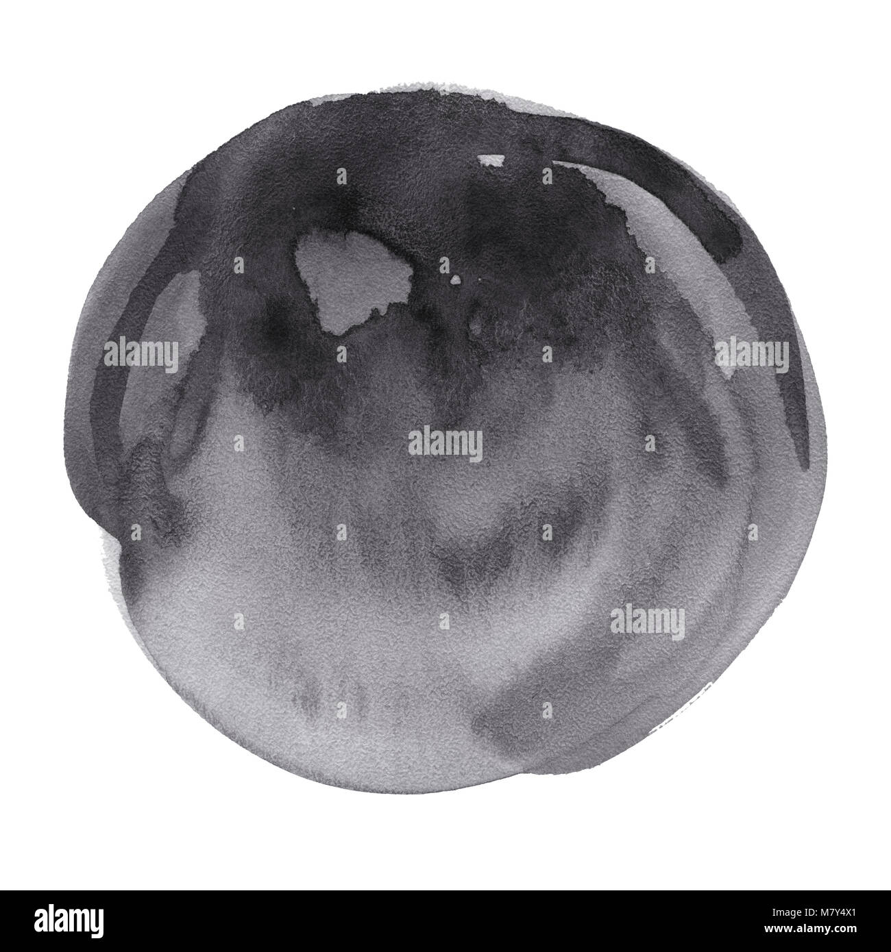 Aquarelle rond tache noire. Banque D'Images