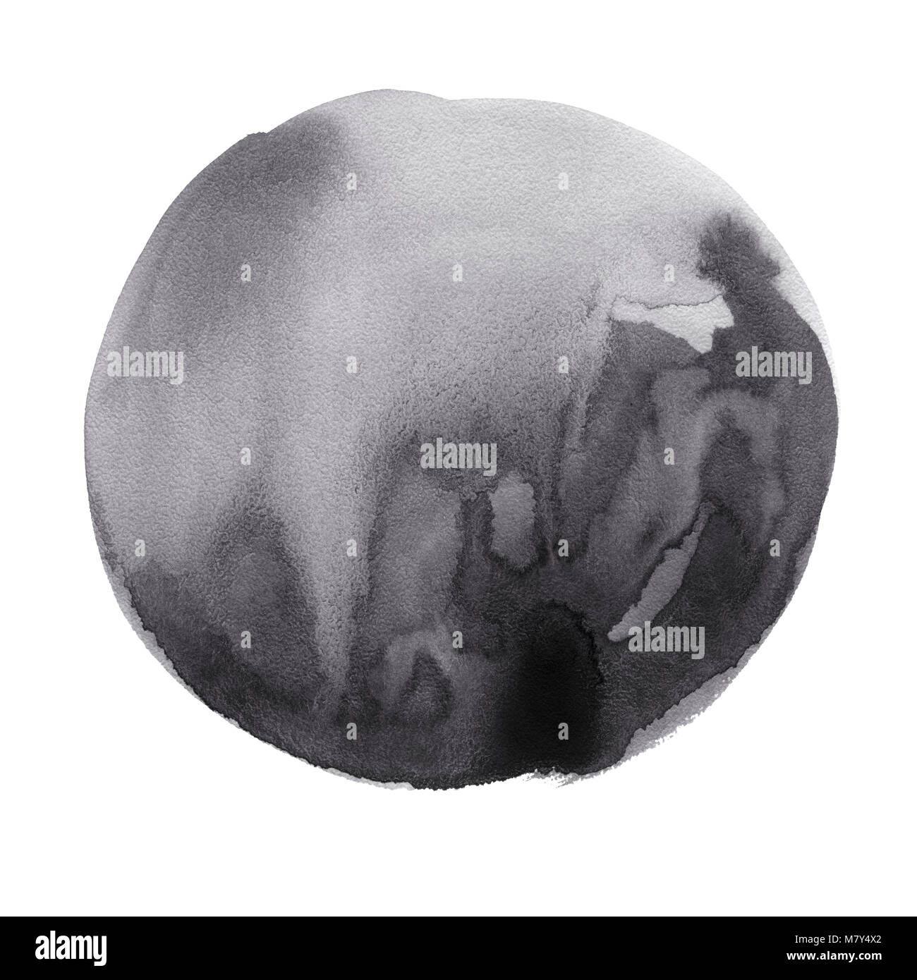 Aquarelle rond tache noire. Banque D'Images