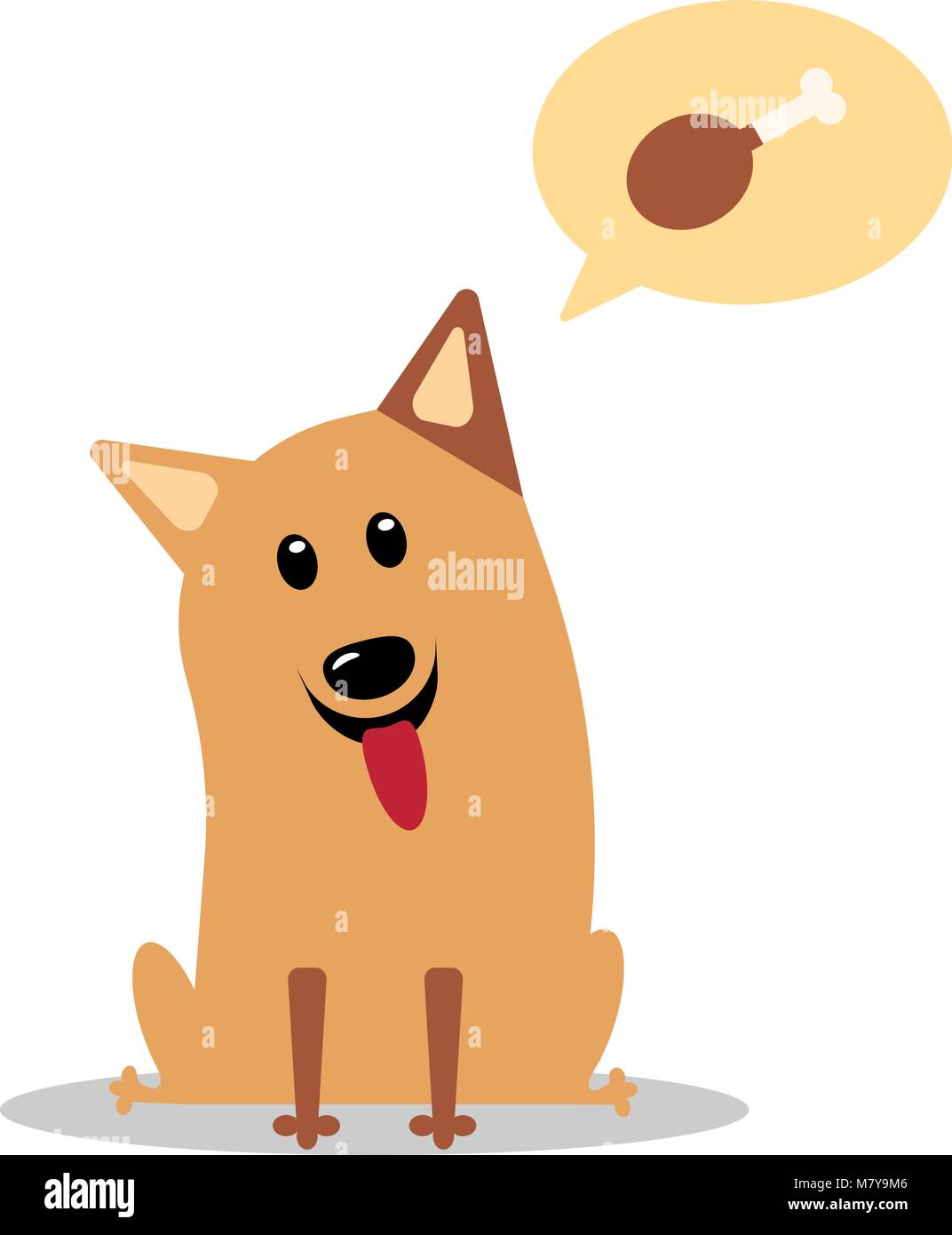 Hungry dog cartoon. Vector illustration Illustration de Vecteur
