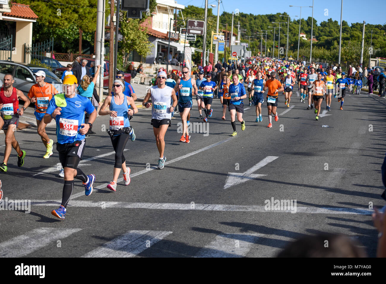 Athènes, Grèce - NOV 13-2016 : 34ème Marathon classique d'Athènes.Plus de 50 000 athlètes provenant de dizaines de pays ont pris part à la classique marathon authentique ,N Banque D'Images