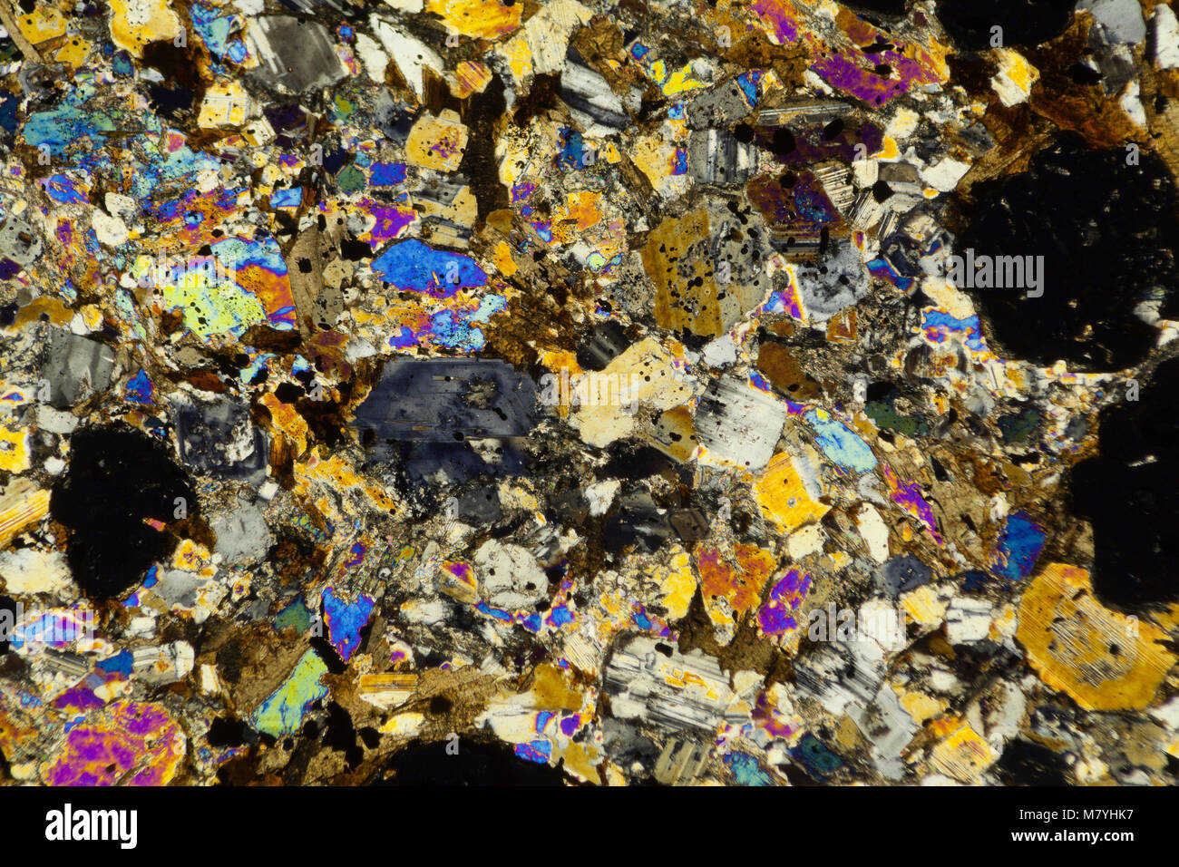 La section rock grenat, Saxe, lumière polarisée photomicrographie Banque D'Images