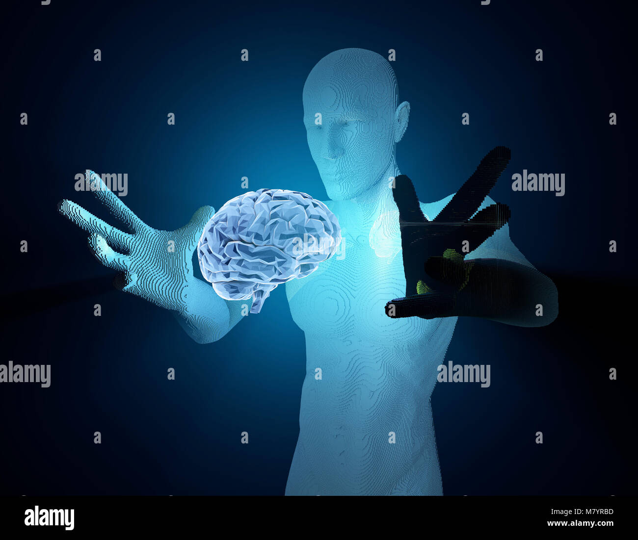 Les droits de l'avenir de la science et de la technologie, l'exploration de l'avenir, cerveau humain Banque D'Images