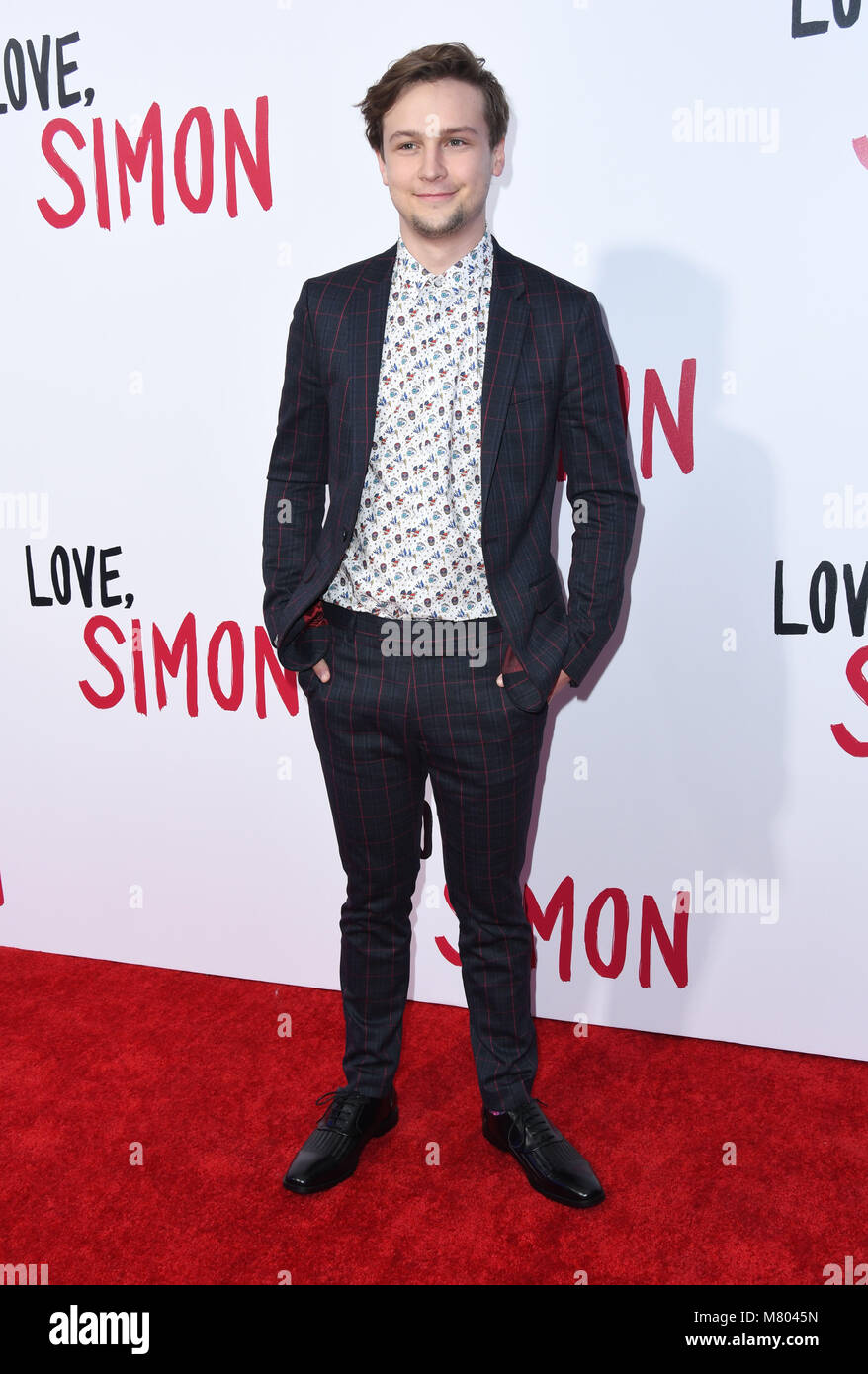 Los Angeles, Californie, USA. 13Th Mar, 2018. Logan Miller. ''L'Amour, Simon'' Los Angeles projection spéciale organisée à Westfield Century City. Crédit photo : Birdie Thompson/AdMedia (crédit Image : © Birdie Thompson/AdMedia via fil Zuma Zuma) Crédit : Press, Inc./Alamy Live News Banque D'Images