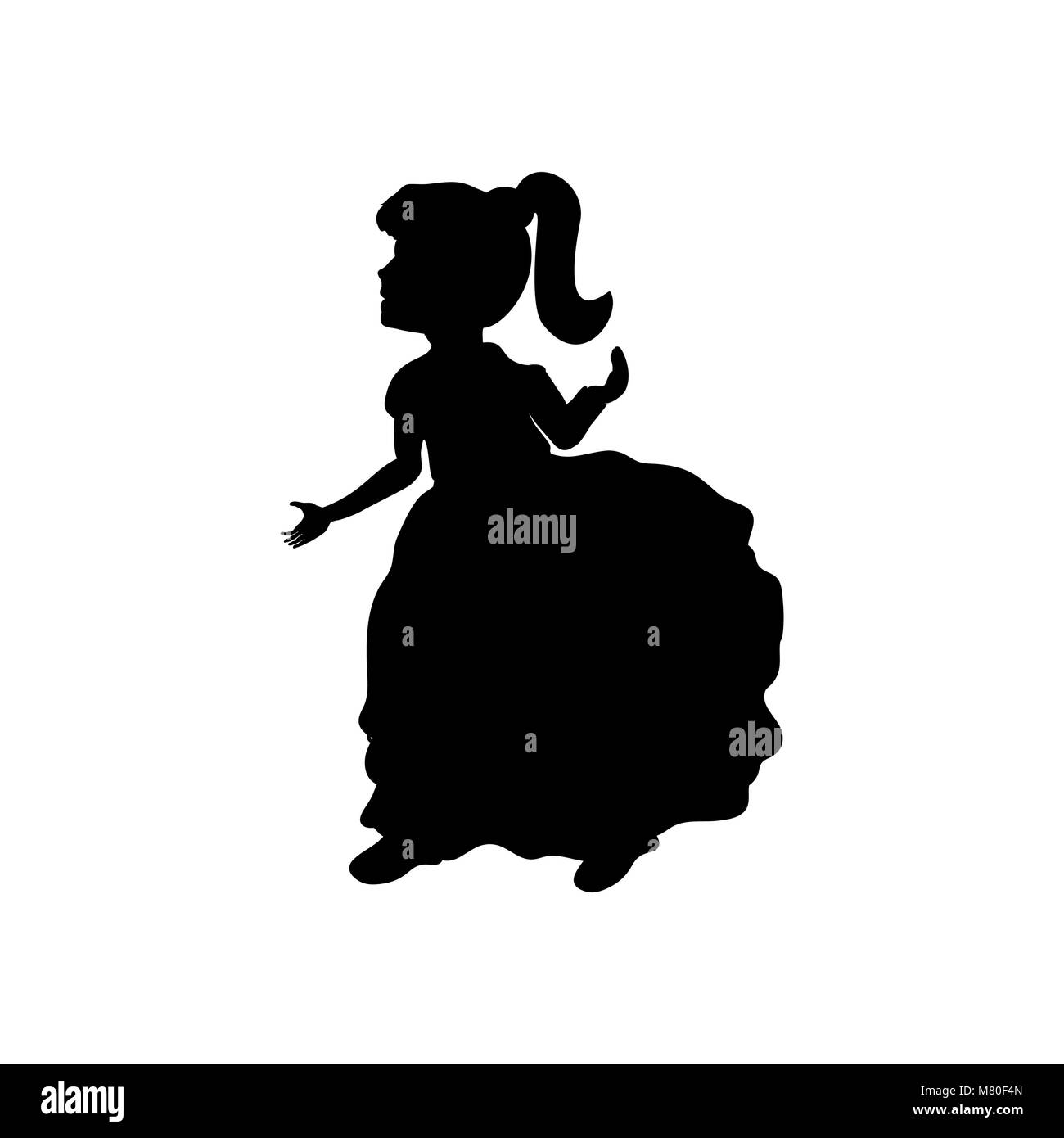 Silhouette fille avec la marque présentation Illustration de Vecteur