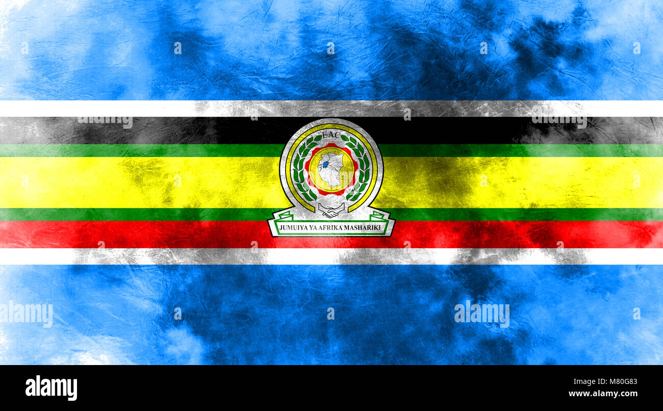 Communauté de l'Afrique de l'grunge flag Drapeau, CCE Banque D'Images
