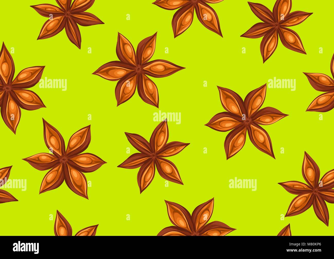 Modèle transparent avec de l'anis étoile. Ornement décoratif Illustration de Vecteur