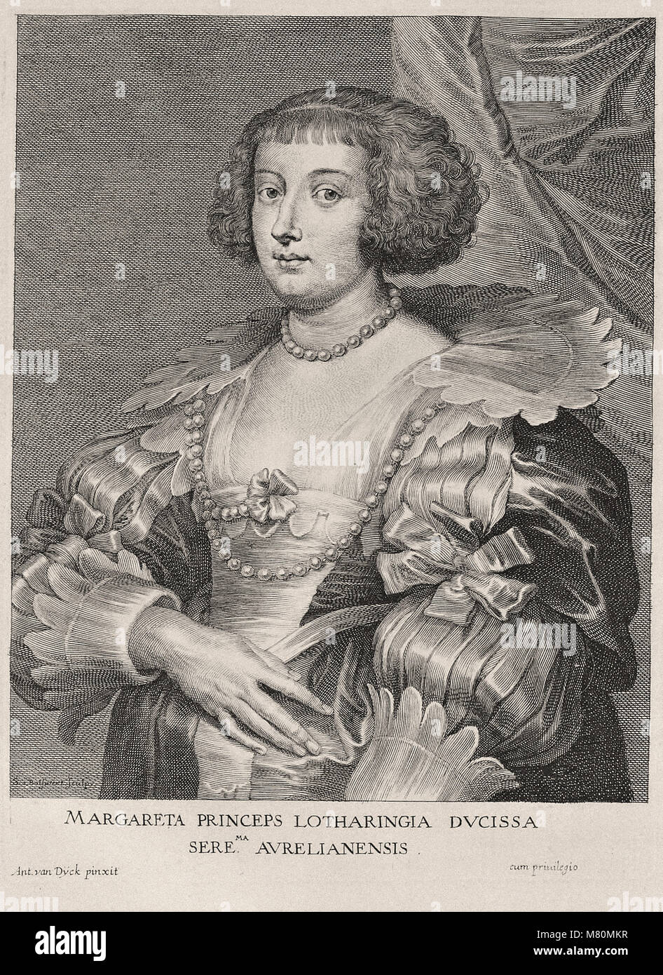 Paulus Ponce après Anthony Van Dyck - Marguerite de Lorraine Banque D'Images