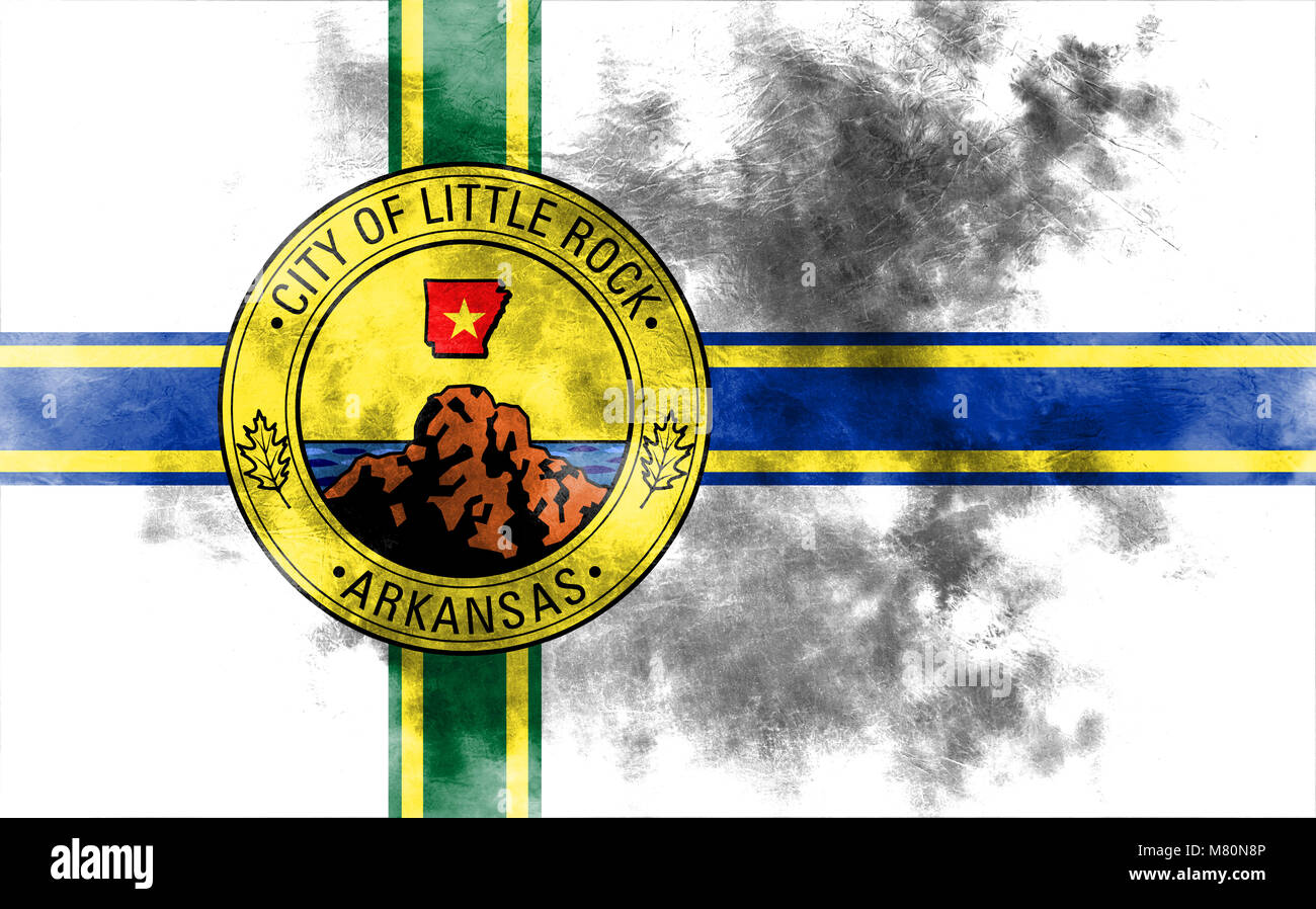 La fumée de la ville de Little Rock, Arkansas State flag, États-Unis d'Amérique Banque D'Images