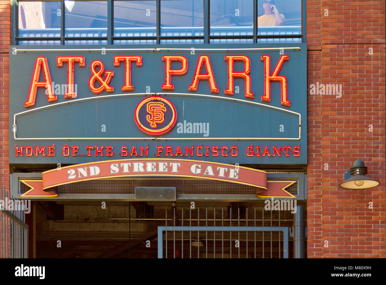 Vue de la 2e Rue à AT&T Park, stade des San Francisco Giants. Banque D'Images