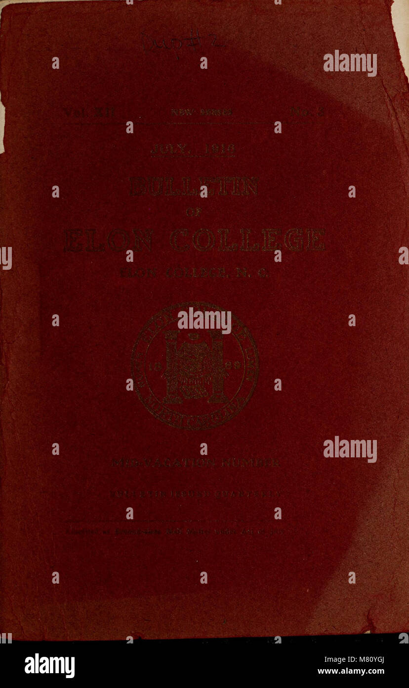 Bulletin du Collège d'Elon (Série spéciale), 1916-1919 (1916) (14774154111) Banque D'Images