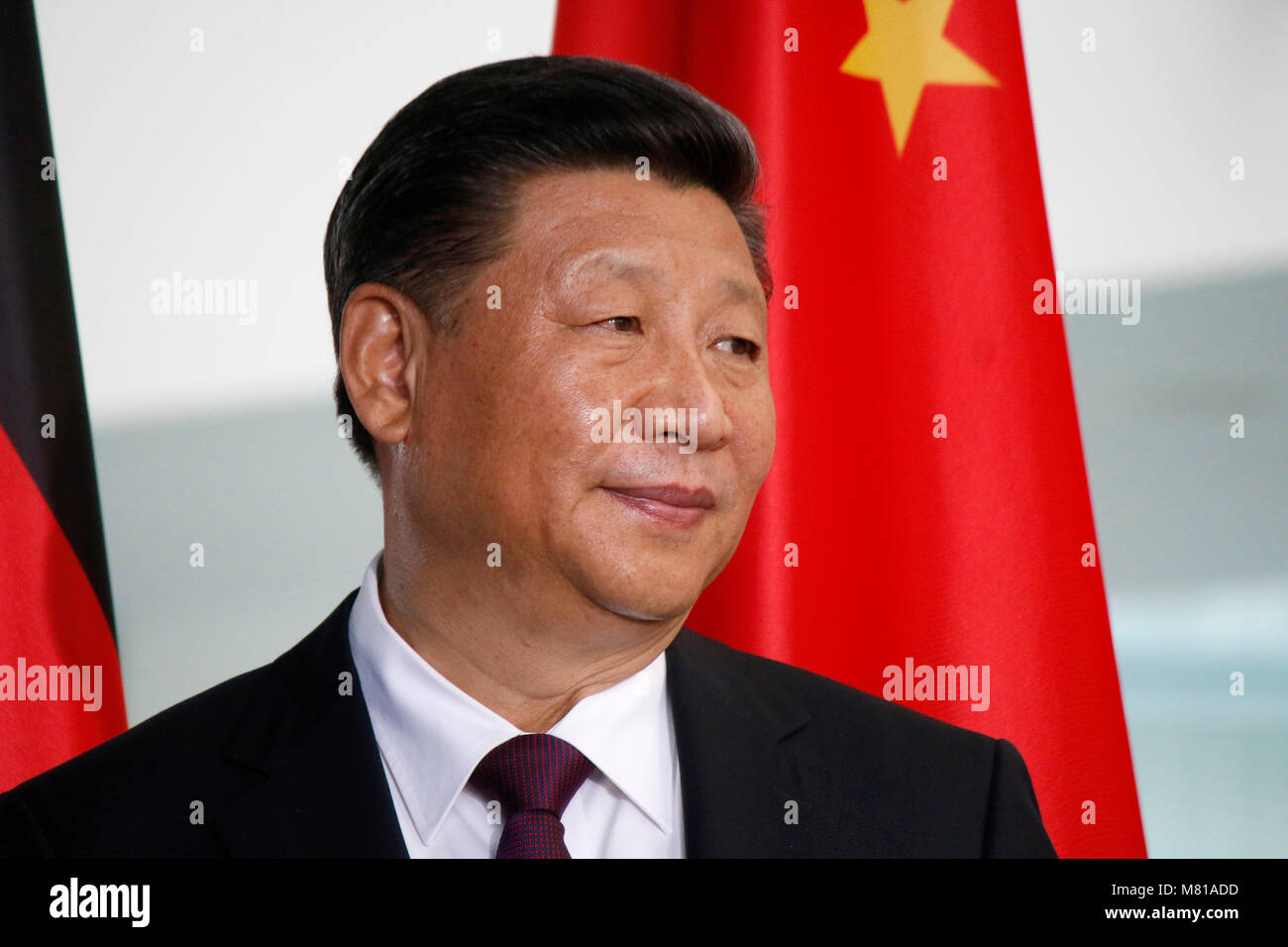 Xi Jinping - Treffen der dt. Bundeskanzlerin mit dem chinesischen, Staatspraeisdenten Bundeskanzleramt, 5. Juli 2017, Berlin. Banque D'Images