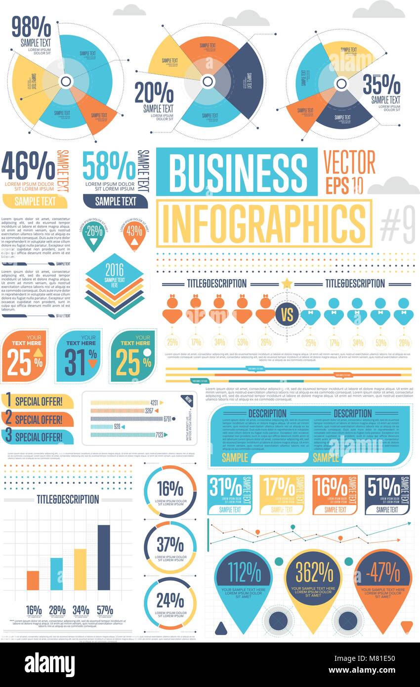 L'infographie d'affaires définir avec autre diagramme Illustration de Vecteur