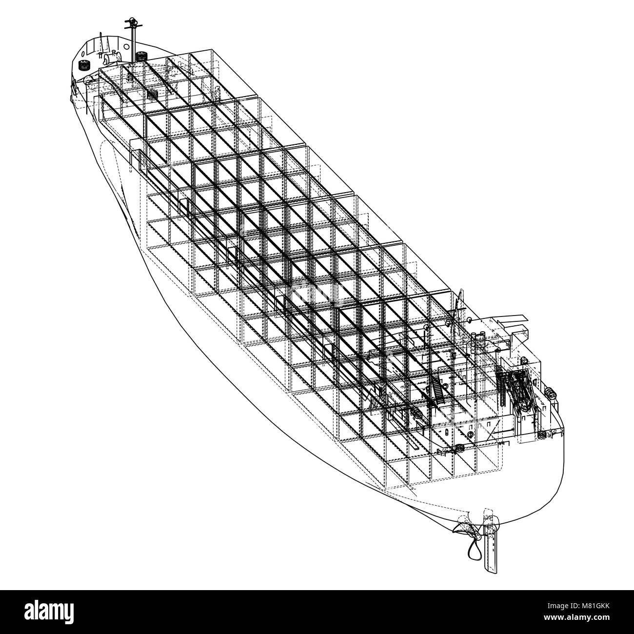 D'un cargo avec des conteneurs. Vector Illustration de Vecteur