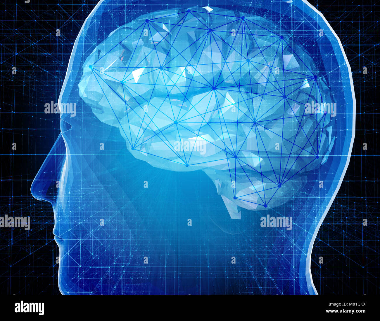 La science et la technologie de l'intelligence artificielle, de l'avenir de la science et de la technologie, la transmission de données, la réflexion prospective Banque D'Images