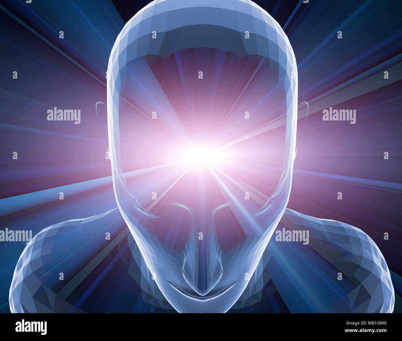 La science et la technologie de l'intelligence artificielle, de l'avenir de la science et de la technologie, la transmission de données, la réflexion prospective Banque D'Images