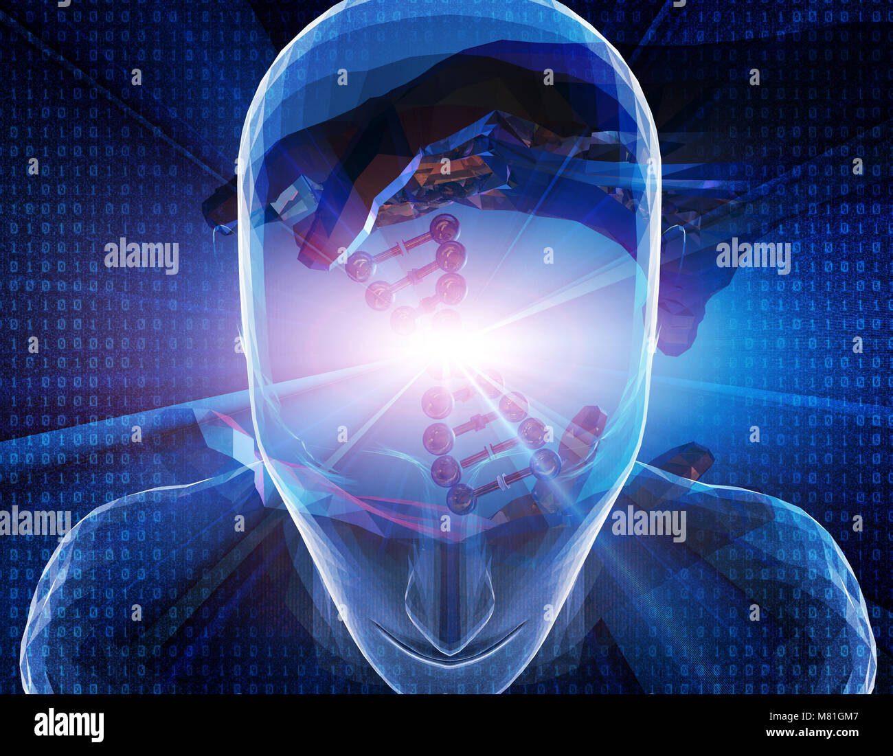 La science et la technologie de l'intelligence artificielle, de l'avenir de la science et de la technologie, l'hérédité biologique Banque D'Images